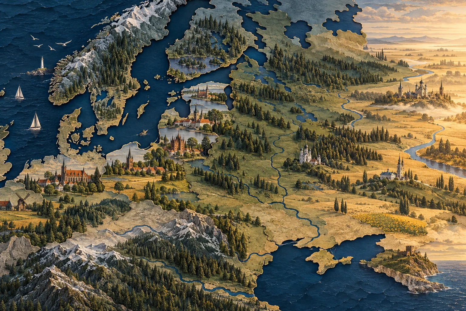 Illustration: Baltic coast and eastern European plains