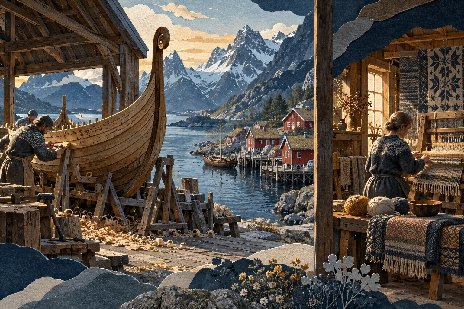 Illustration: Nordic wooden boatbuilding and woven wool studio