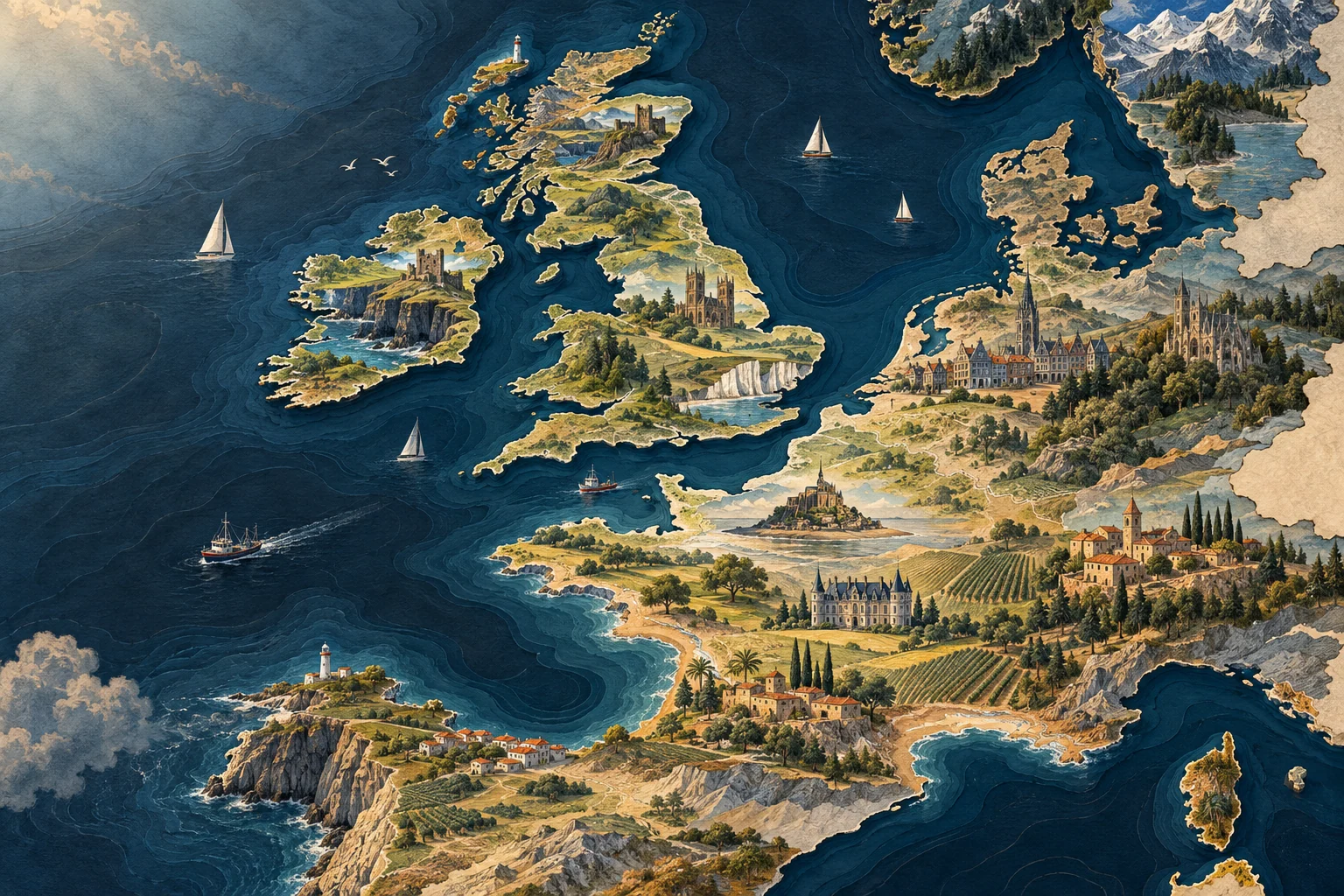 Illustration: Western Europe Atlantic seaboard, British Isles and English Channel